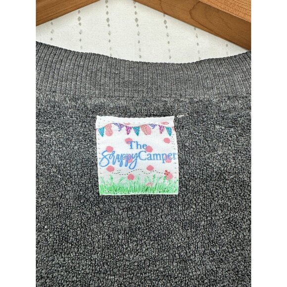 The Scrappy Camper + NY&Co Womens XL Upcycled Tunic Gray Terry Pumpkin Halloween - Picture 6 of 11